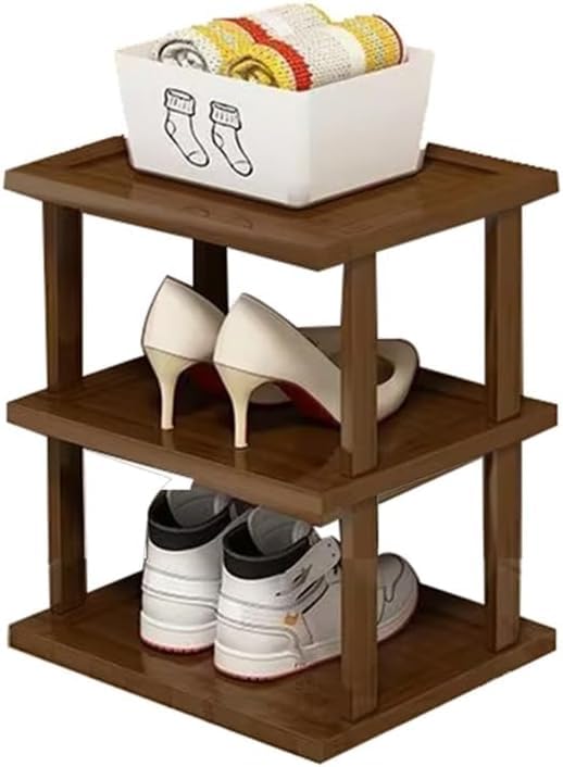 Étagère à chaussures d'angle pour un rangement en bois dans l'entrée