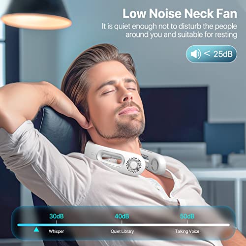 Okk Portable Neck Fan, 360° Cooling Neck Fans Portable Rechargeable With 5200Mah Battery Operated, 4 Speed Hands Free Bladeless Neck Fan, Usb Travel Fan Wearable Personal Fan For Women, Men #TOP5