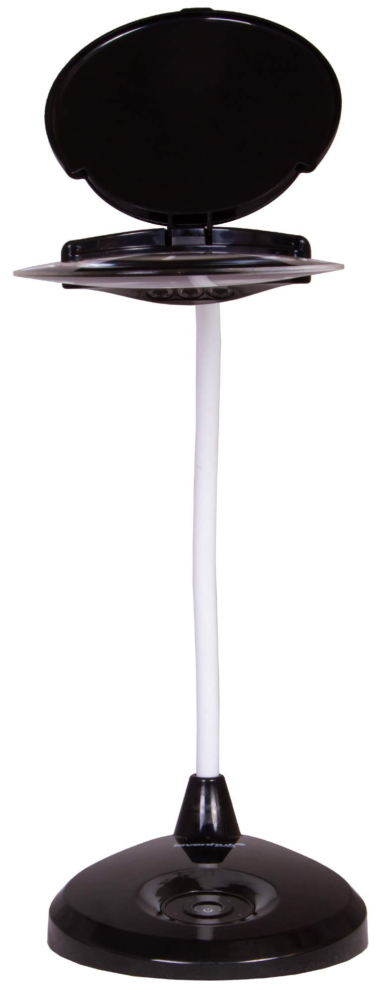 Lupa de Sobremesa Levenhuk Zeno Lamp ZL13 con Iluminación por LED, Ampliación de 2X, Cubierta Protectora y Brazo Flexible para Trabajar de Cerca, Color Negro