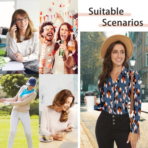 Image of Soneven Womens Golf Polo Shirts 3 /4 Long Sleeve V Neck Button Down Shirts Business Causal Work Blouses Tops
