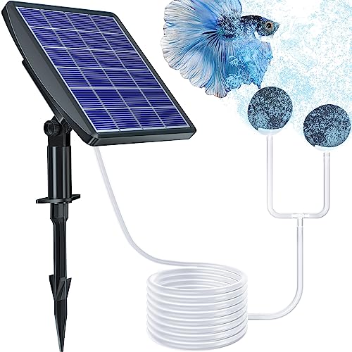 Biling Solar Sauerstoffpumpe für Teich, Teichbelüfter Solar mit 2200mAh Akku, Teich Belüftung Luftpumpe für Teich die Wasserzirkulation 2 Modi teichbelüftung Sauerstoffpumpe für Teich Solar Outdoor