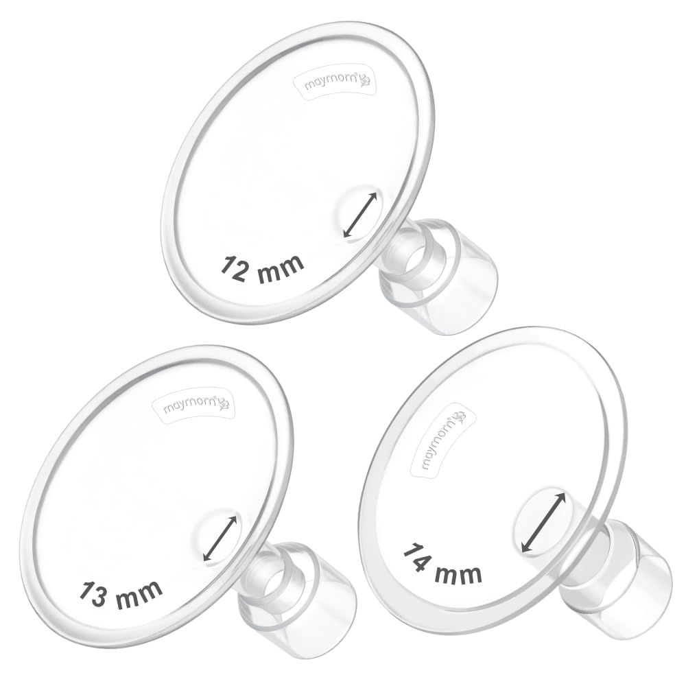Maymom MyFit Flanges Classic/Conical Shape Goldie Pack 12 13 14 mm Compatible with Medela Breast Pumps and Maymom Wide Base and Narrow Base Connectors