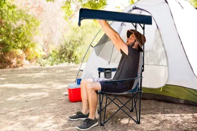 FAIR-WIND-Oversized-Camping-Lounge-Chair-with-Adjustable-Shade-Canopy-Heavy-Duty-Quad-Fold-Chair-Arm-Chair-Support-350-LBSBlue-Grey