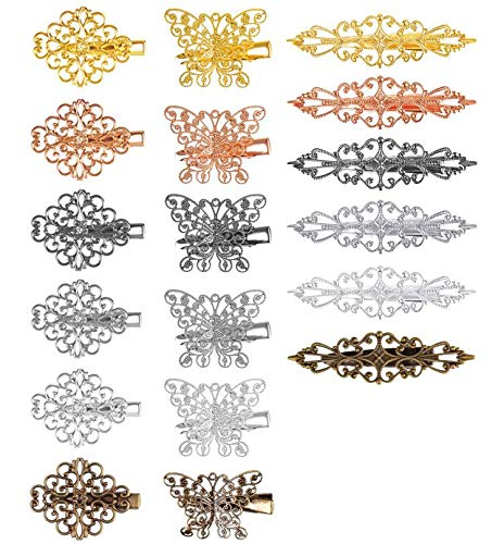 Jaciya Vintage Hair Clips 18 Pack Hairpins Hair Barrettes Butterfly Flower Shape Hair Clips Headwear for Women, 18 Pieces