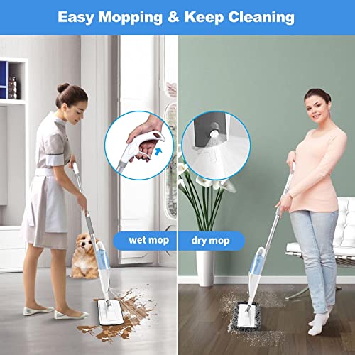 Edekoy Spray Mop For Floor Cleaning - Microfiber Wet Dry Mop With 2 Refillable Bottles 3Pcs Washable Pads For Hardwood Laminate Vinyl Tile Wood Floor Mop For Home Kitchen #TOP5