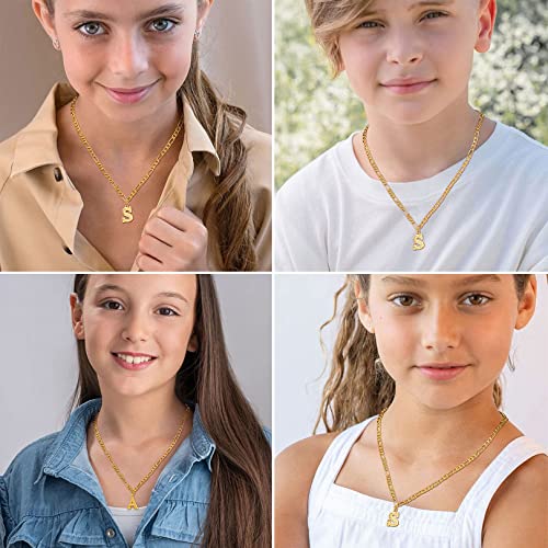 FOCALOOK Gold Initial Letter Necklaces for Women Men 14K Gold Plated Capital A-Z Initial Letter Chain 16 Inch3