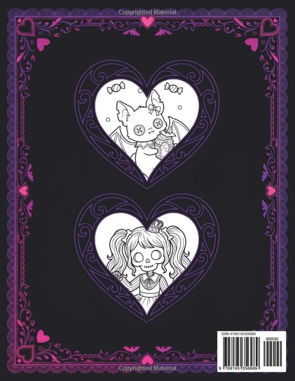Creepy Cute Gothic Coloring Book for Teens & Adults: Gothic Lolita Dolls, Plush Toys & Soft Spooky Animals for Relaxation image 3