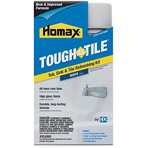 Homax 41072031530 Tough As Tile Tub, Sink, and Tile Refinishing Kit, Aerosol, White, 32 oz Cover