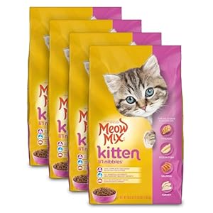 Meow Mix Kitten Li’L Nibbles Dry Cat Food, 3.15 Pound Bag (Pack of 4)