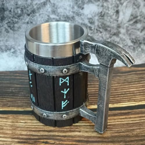 Jarra de cerveza vintage para camping y hogar con interior de acero inoxidable 5