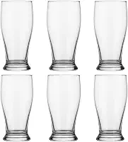 Copo de Cerveja Tulipa 200 ml de Vidro – Kit com 6 Unidades | Design Clássico, Transparente e Sofisticado para Cervejas Pilsen, Lager e Weiss