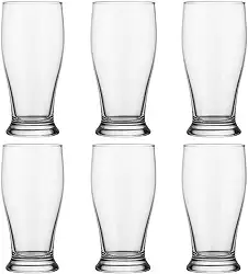 Copo de Cerveja Tulipa 200 ml de Vidro – Kit com 6 Unidades | Design Clássico, Transparente e Sofisticado para Cervejas Pilsen, Lager e Weiss