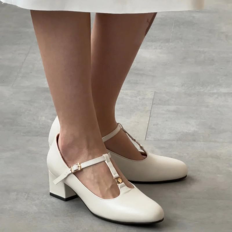 Image of MEOTINA Cute Bow Heels Mary Janes Shoes Women Dress Platform Strappy High Heels Kawaii Shoes