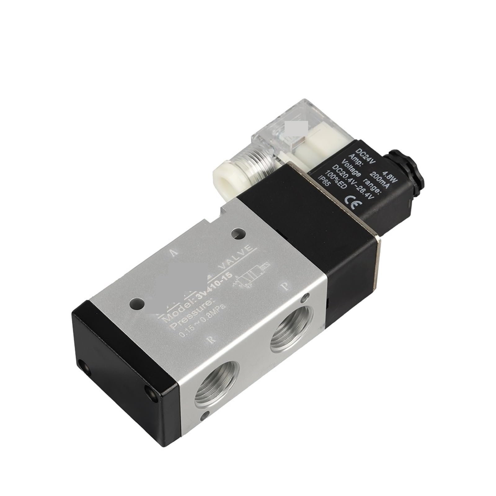 3V410 Serie 1/2 G Magnetventil Pneumatisches Steuerventil Einzel-Doppelspule Pneumatisches Ventil 2 Positionen 3 Wege Lucky(DC12V)