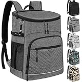 Cooler Backpack Insulated Leakproof Waterproof Backpack Cooler Bag 30 Cans, Large Capacity Lightweig