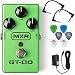 MXR M193 GT-OD Overdrive Guitar Effects Pedal Bundle with 2 Patch Cables, 6 Dunlop Picks, and Power Supply