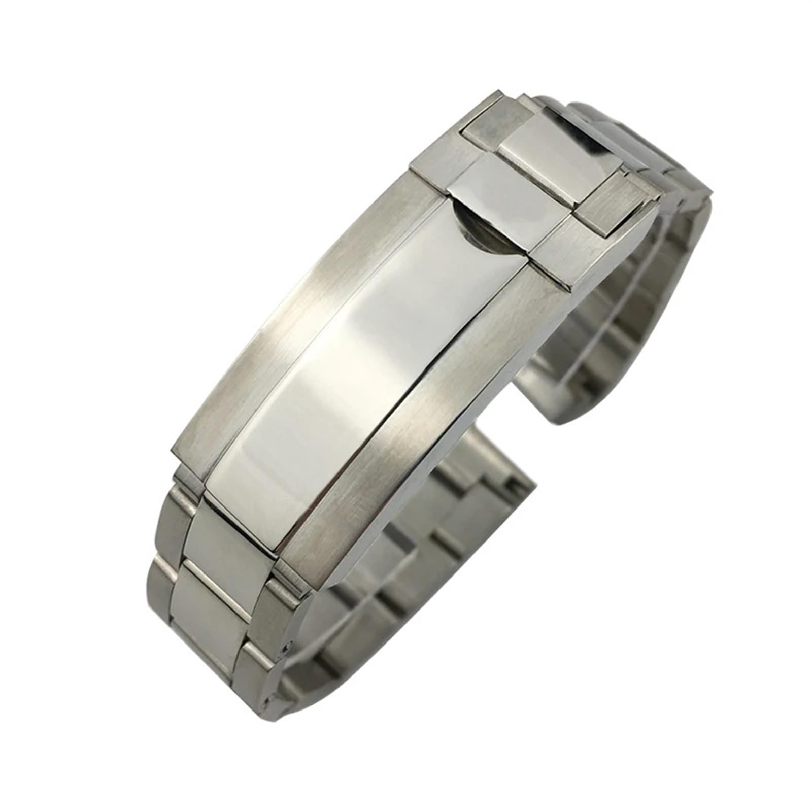 Pasek ze stali nierdzewnej 316L 20 mm do zegarka Rolex Submariner Daytona Data z przesuwanym zapięciem i solidnym srebrnym paskiem