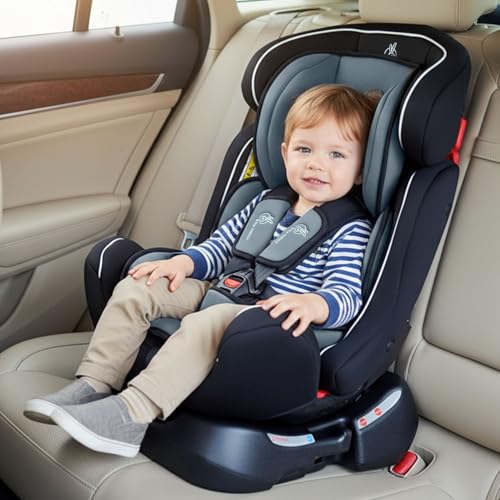 R for Rabbit Convertible Baby Car Seat Jack N Jill Grand Innovative ECE R44/04 Safety Certified Car Seat for Kids of 0 to 7 Years Age with 3 Recline Position | 6 Months of Warranty | (Black Grey)