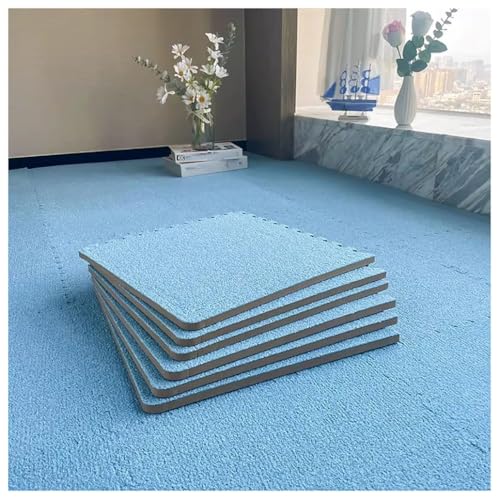 Carreaux de sol emboîtables en mousse PE bleu, lot de 10 tapis antidérapants pour intérieur.