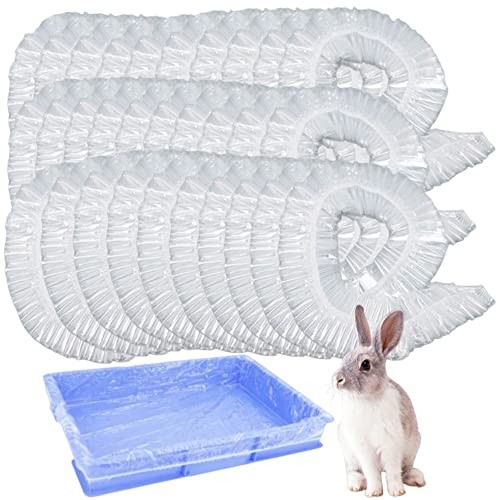 30 piezas desechables de plástico transparente para jaula de conejo, película universal para inodoro, para erizo, hámster, chinchilla, gato, reptil y otros animales pequeños