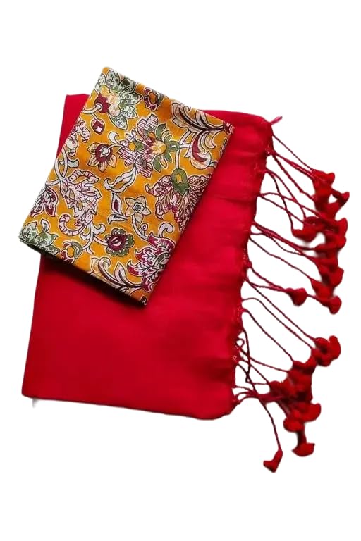 Smriti's Pure Cotton Saree With Running Kalamkari Blouse Piece11-picture-15