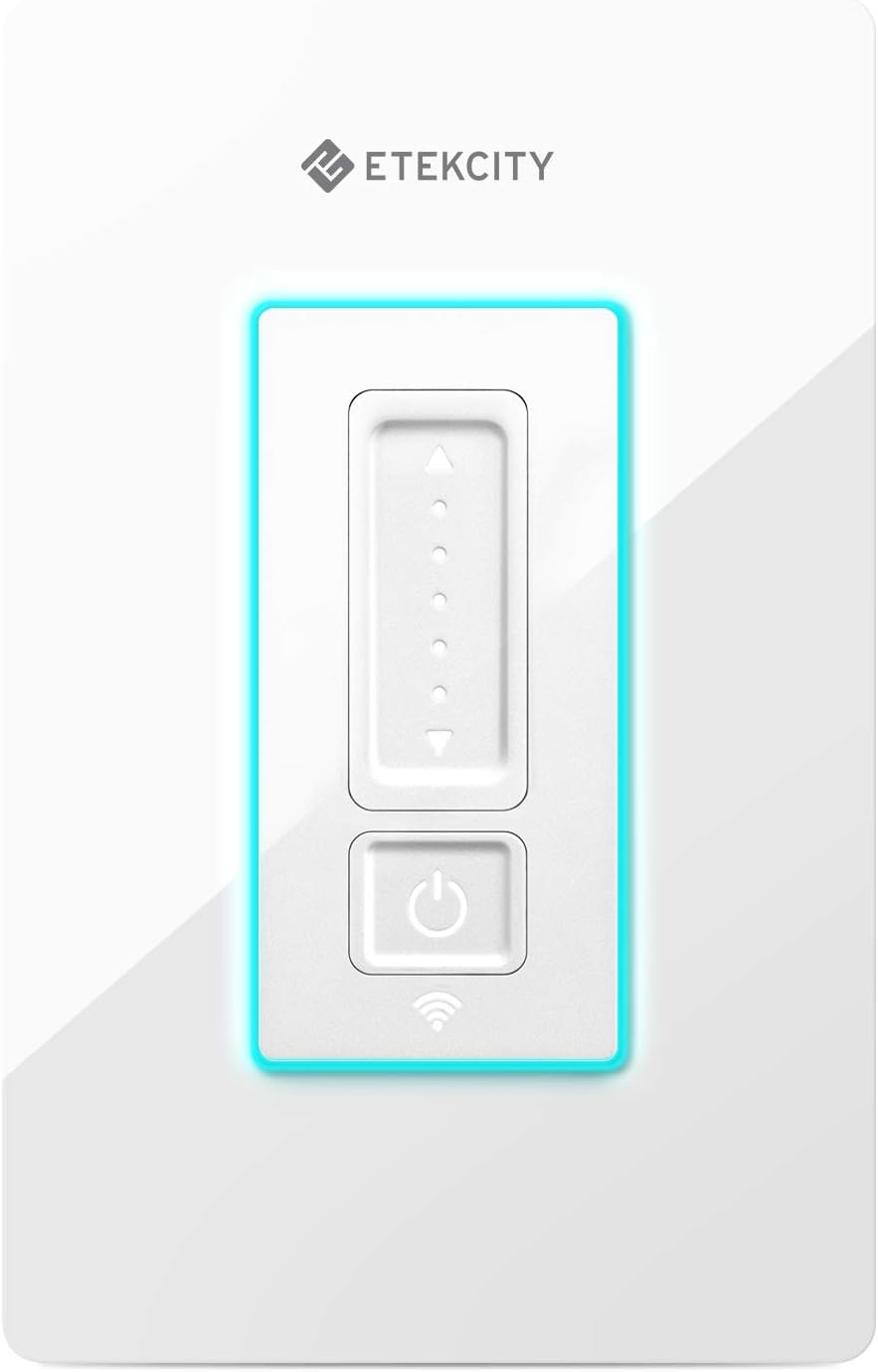 Etekcity Smart Dimmer Switch WiFi Light Switch with RGB Night Light, Works with Alexa, Google Home and IFTTT, Neutral Wire Required, FCC/ETL Listed