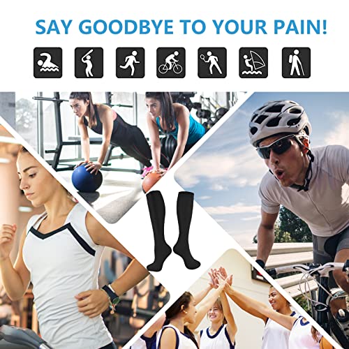 Image of bropite Zipper Compression Socks Women & Men|15-20mmHg closed Toe knee high | 2Pairs Calf Knee High 15-20mmHg closed Toe Compression Stocking suit for Walking Recovery, Pregnant, Nurse