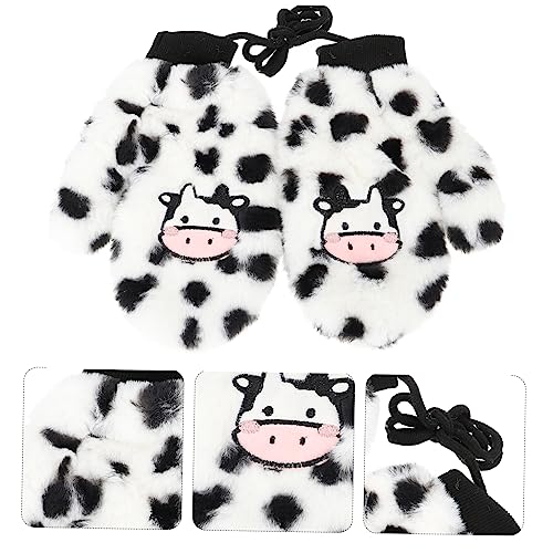 BESPORTBLE 1pair Plush Hanging Neck Gloves for Women Fuzzy Warm Mitten for Cold Weather Adorable Plush Gloves Cozy Feel for Outdoor Use 6