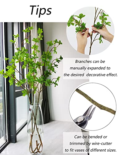 Heleze Artificial Greenery Stems Faux Branches With Leaves For Vase Fake Plants For Home Decor Indoor 43.3 Inch 3 Pcs #TOP3