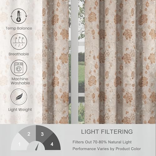 Image of FRESH FROM LOOM Room Darkening Door Curtains 12 Feet Long,Big Window Curtain Premium Polyester Rod Pocket Weaved Parda,Modern Parde for Living Room Bedroom,Home Office Jacquard Screens(Beige,12ft,1pc)