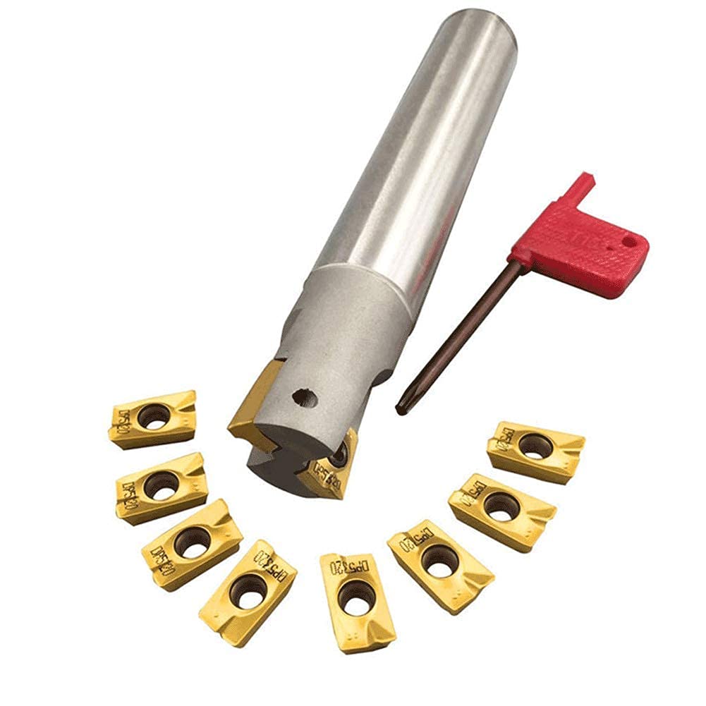 Supporto per fresa a candela indicizzabile BAP400R C24-25-200 con 10 pezzi APMT1604PDER Inserti in metallo duro, spallamento quadrato Fresatura frontale Scanalatura Fresatura