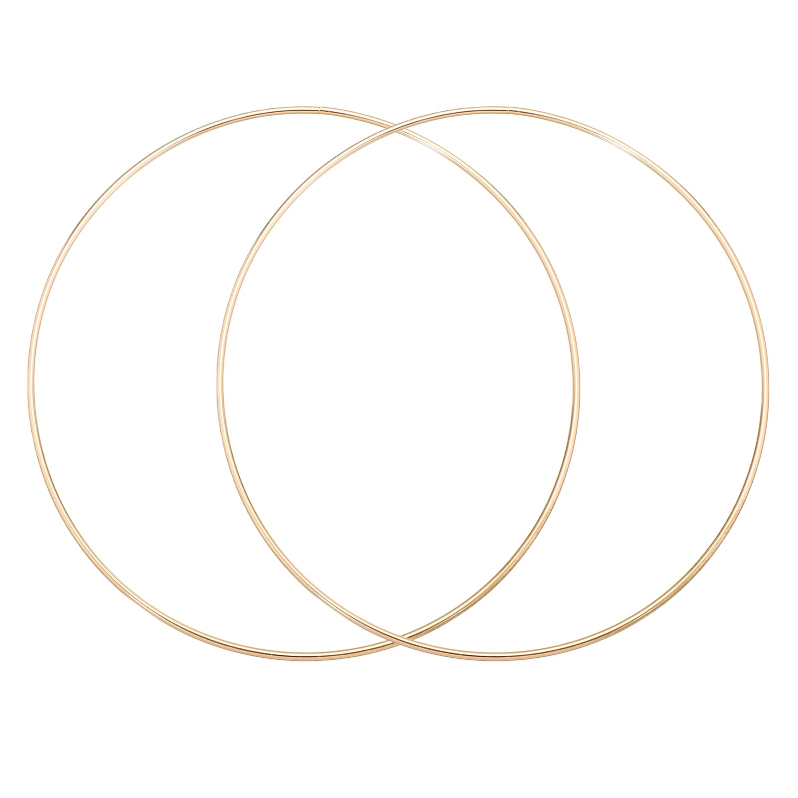 sourcing map 2Pcs Dream Catcher Rings, 7.9" Metal Hoops for Crafts Wreath Hoop Rings for Wall Hanging Crafts Home Decorations DIY Wedding Wreath Decor, Gold 7.7"