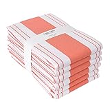 Candy Cottons Stripe Kitchen Towels Decor Mordern Design Centreband Tea Dish Towels Boho Stripe Absorbent Festive Gift Set of 6 Pantry Reusable Kitchen Dish Towel|Easter Spring Decor 18x28 Inch Coral