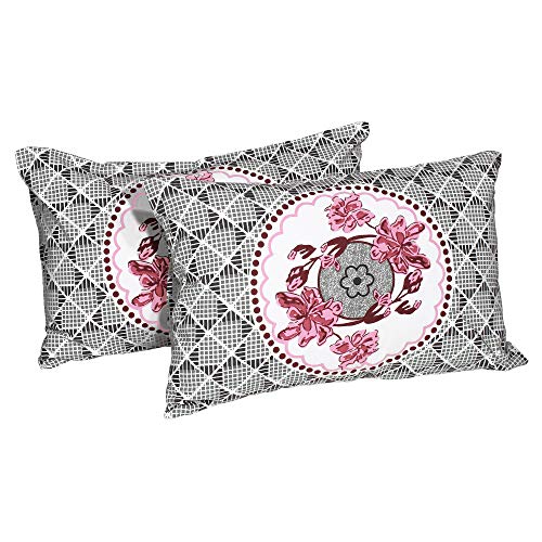 Image of Story@Home Pandora Collection 152 TC 100% Cotton Bedsheet for Double Bed with 2 Pillow Covers (90 X 108 Inch, Off White & Pink)