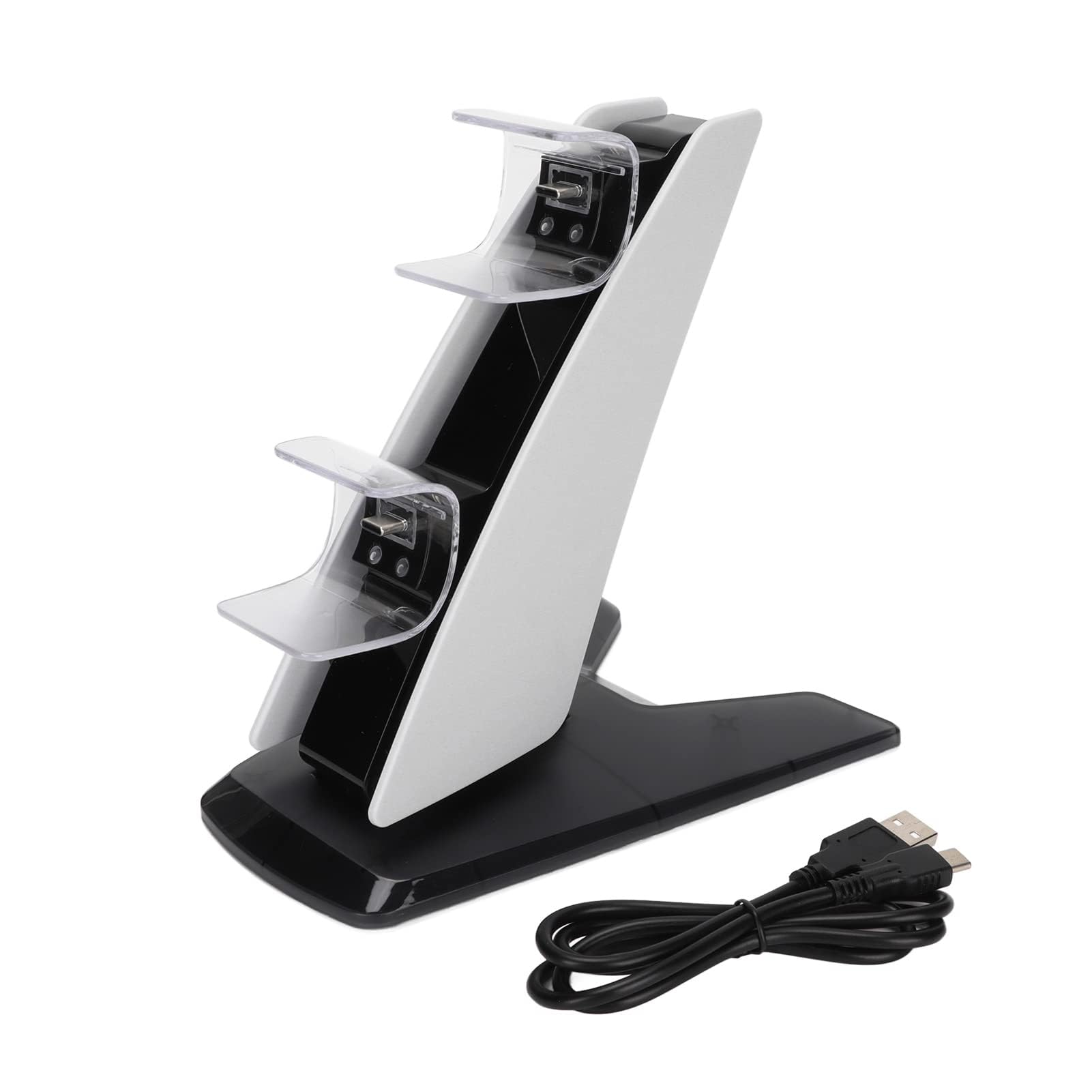 Ładowarka Kontrolera Stacja ładująca Kontrolera Bezprzewodowego z Portami USB i Kolorowym Niebieskim światłem LED, do ładowania Uchwytu Konsoli do Gier (Biały)