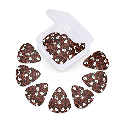 Lot de 12 médiators pour guitare électrique, basse acoustique, motif crânes et feuilles rouges avec boîte - Les Beatles, Paul McCartney, John Lennon, RIngo Starr, George Harrison Lot de 12 médiators pour guitare électrique, basse acoustique, motif crânes et feuilles rouges avec boîte – Image 4