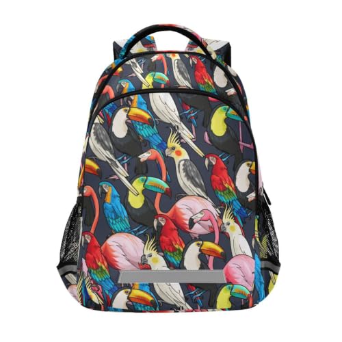 JHKKU Kids Parrot Birds Backpack for Boys Girls School Bags