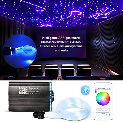 Smart APP gesteuerte LED Glasfaser Sternenhimmel Lichter mit RF Fernbedienung und Bluetooth, 200 Stück 2m 0,75mm Glasfas