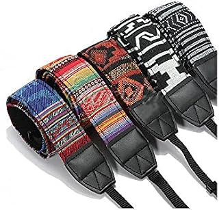 2 X Retro Camera Strap; Neck Strap/Shoulder Strap. Colourful Vintage Retro Designs. Pack of 2 Random designs. (2 Pack/Random Colors)