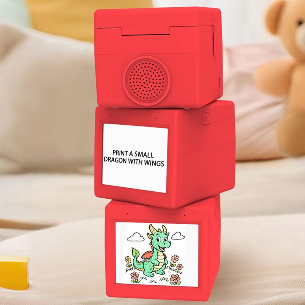 Stampante Adesiva AI, Stickerbox Intelligente ad attivazione vocale per Bambini, etichettatrice Termica AI Portatile