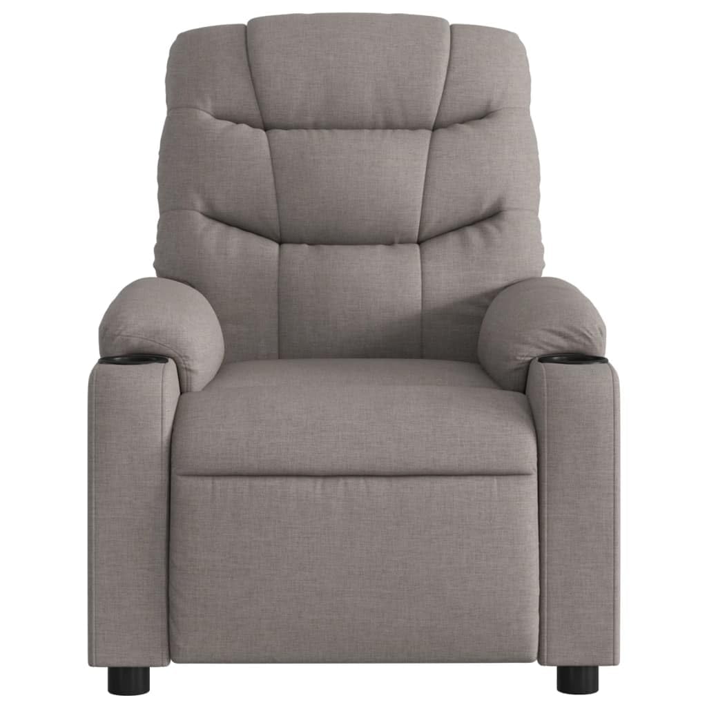 Massagesessel Taupe Stoff Relaxsessel mit Liegefunktion und Vibrationsmassage für Wohnzimmer Büro Lounge Komfort ergonomisches Design
