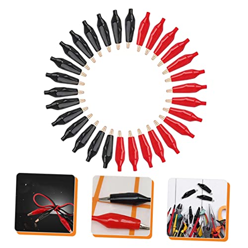 VILLCASE Kit De Botas Jacaré 30Pcs Sonda Em Clipes Braçadeiras Isoladas Braçadeira Elétrica Crocodil