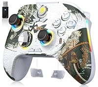 EasySMX X15 PC Controller Wireless mit 7 RGB Licht, Gaming Controller mit Hall Joystick & Trigger, Bluetooth Kompatibel mit PC/Switch/Handy/Tablet-Wukong