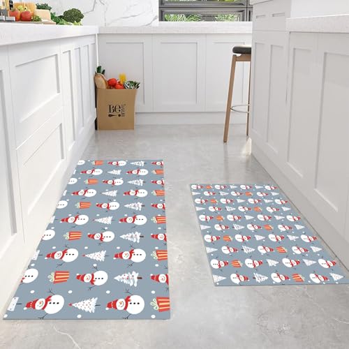 Alfombrillas de cocina juego de 2 tapetes de entrada lavables alfombras antifatiga gris plata 5