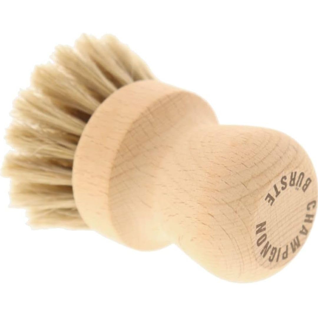 Cepillo para champiñones de madera, cepillo de limpieza de verduras 100% producto natural