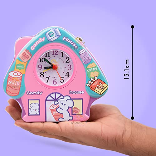 Image of WISHKEY Cute Attractive Metal House Piggy Bank With Battery Operated Clock, Security Lock & Keys For Kids Money Saving Storage Coin Collector Box Hut For Kids (Pack Of 1, Multicolor), Cottage
