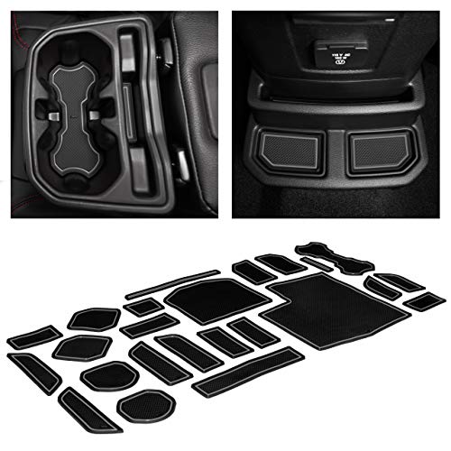 CupHolderHero fits Jeep Wrangler Accessories 2018-2021 Custom Interior Non-Slip Anti Dust Cup Holder Inserts, Center Console Liner Mats, Door Pocket Liners 24-pc Set (4-Door) (Gray Trim)