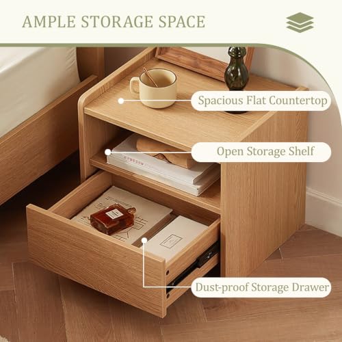 Table de chevet avec tiroirs jaune au design compact et facile à installer - 5