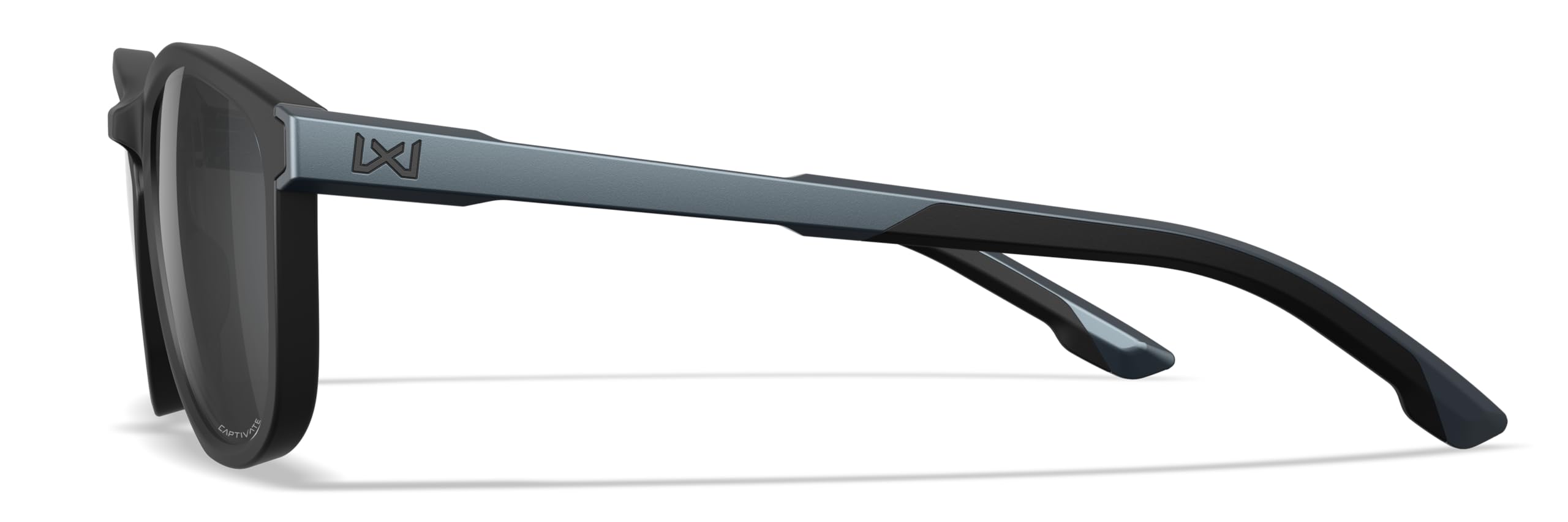 Wiley X WX Bravo - Gafas de sol de seguridad para hombres y mujeres, inastillables, protección UV, Captivate (marco negro con lentes de espejo negro CAPTIVATE™)