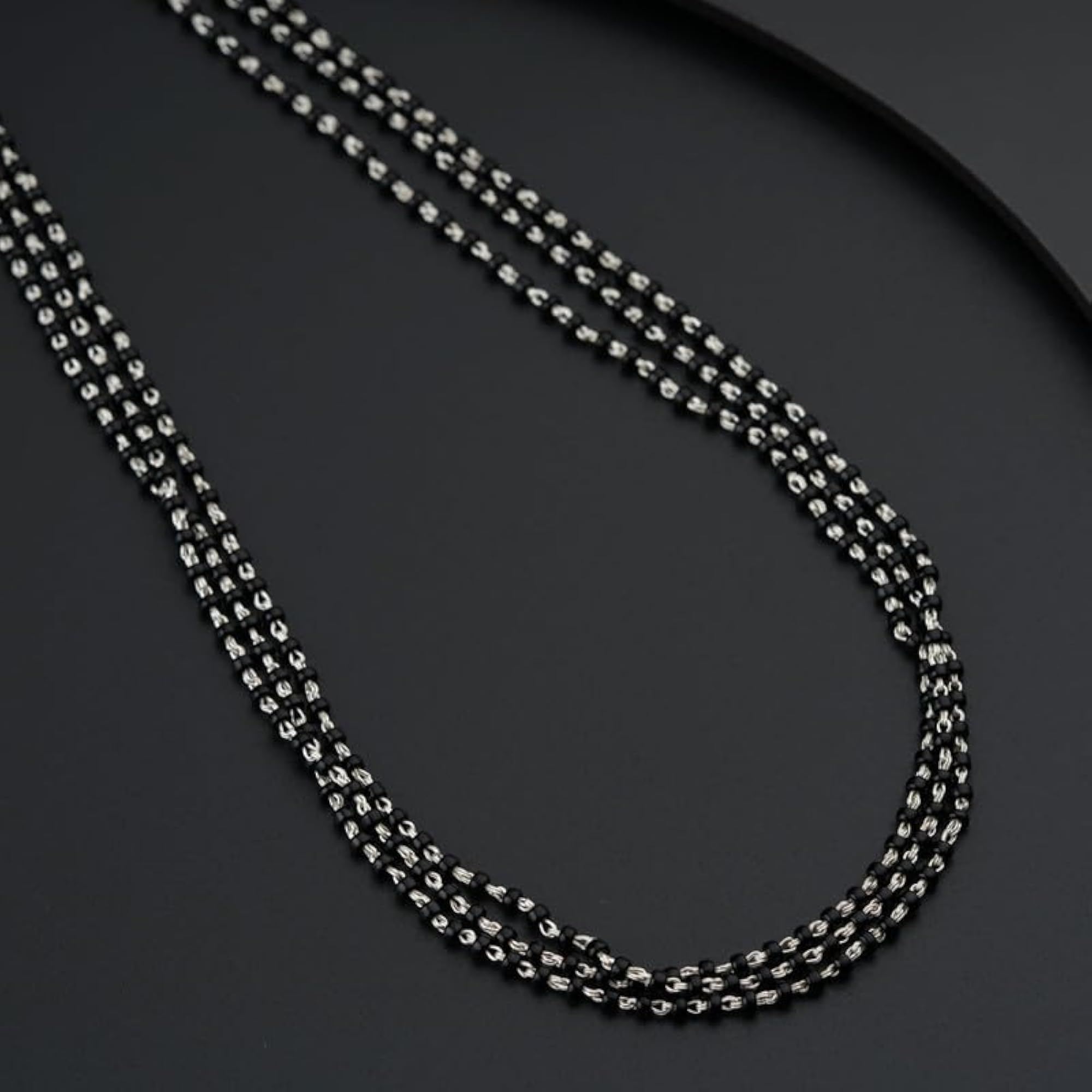 92.5 Silver Three Layer Mangalsutra for Women